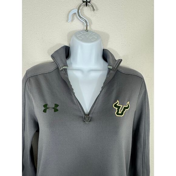 Under Armour USF Bulls Gray ColdGear Fitted 1/4 Zip Pullover | Size Small - Picture 1 of 6